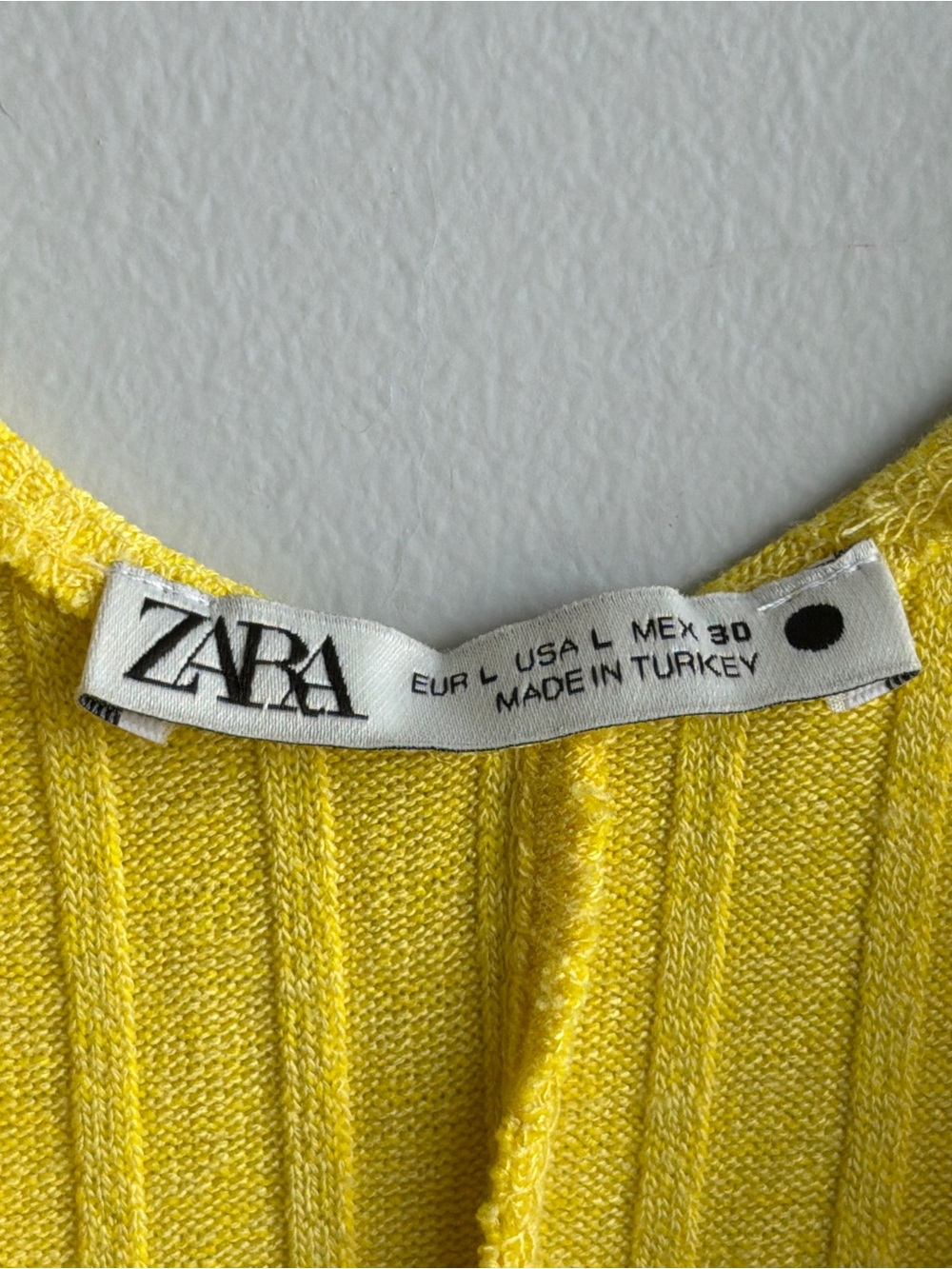 Zara Yellow Ribbed V-Neck Tank Dress - Picture 3 of 8